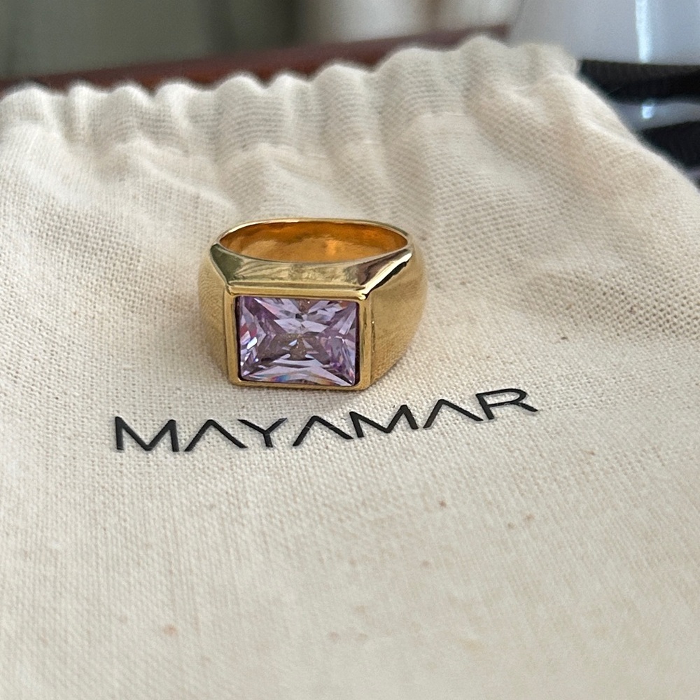 Mayamar lilac dome Gold Ring size 6 SOLD OUT on line